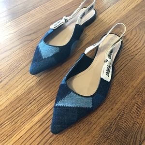 DIOR J'Adior Denim Patchwork Ballerina Flat